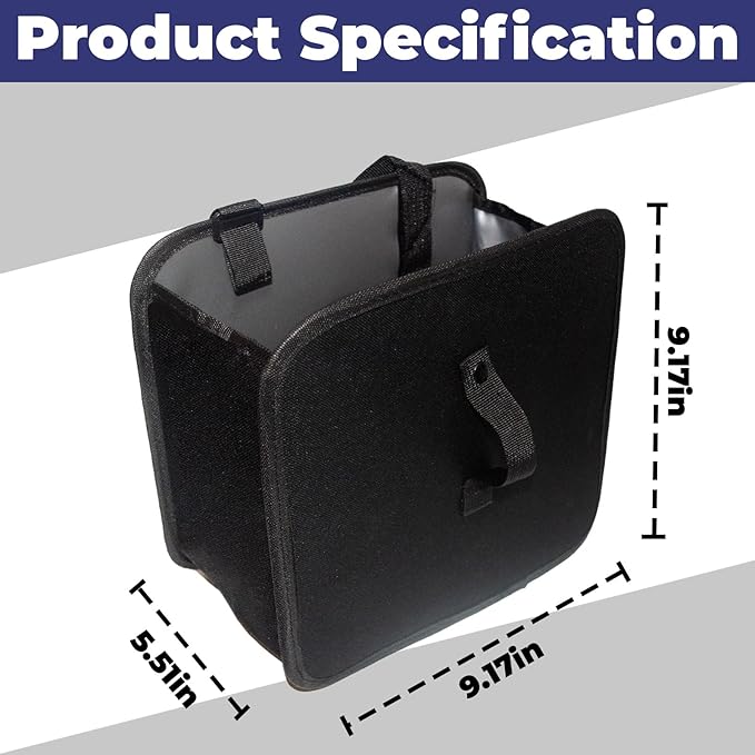 BFXM Car Trash Can, 2 Gallons Foldable Leakproof Car Garbage Can, Collapsible Hanging Car Trash Bin for Car Seat, Garbage Bags, Car Interior Accessories