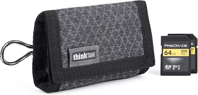 Think Tank Secure Pixel Pocket Rocket Mini Folding Wallet for 4 CFast or 4 CF Express Type B Memory Cards (Black Slate)