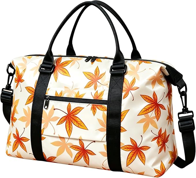 TOPBAG Travel Duffle Bag, Waterproof Weekender Carry On Tote Bags for Women, Sport Gym Bag for Men, Hospital Bag for Labor and Delivery, Overnight Luggage Bag with Trolley Sleeve Coral