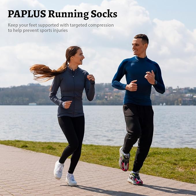 Compression Running Ankle Socks (6 Pairs) for Men & Women, Running Socks With Arch Support