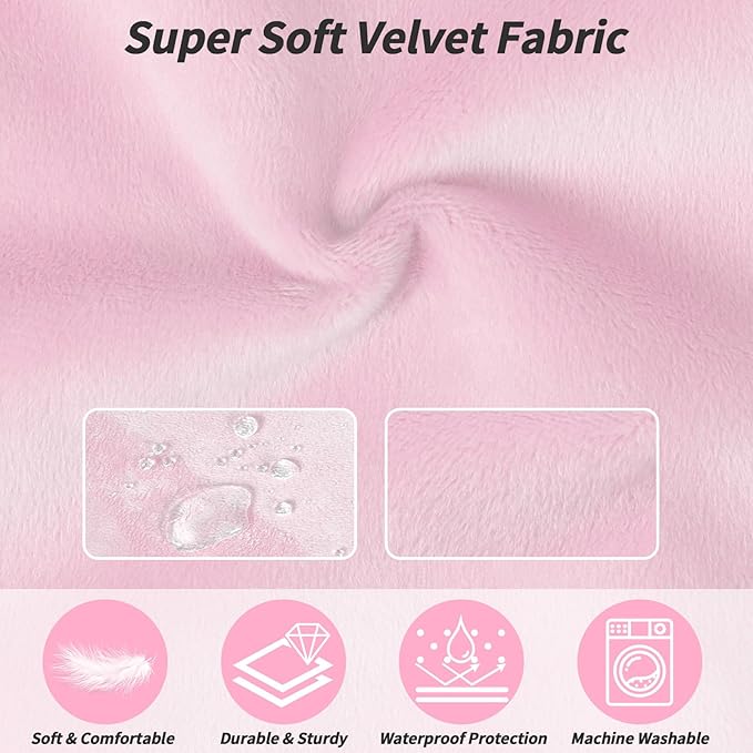 Toddler Airplane Bed, Portable Kids Airplane Seat Extender, Airplane Travel Essentials for Toddlers, Comfortable Footrest for Kids, Must-Have Toddler Travel Bed for Flights (Pink)