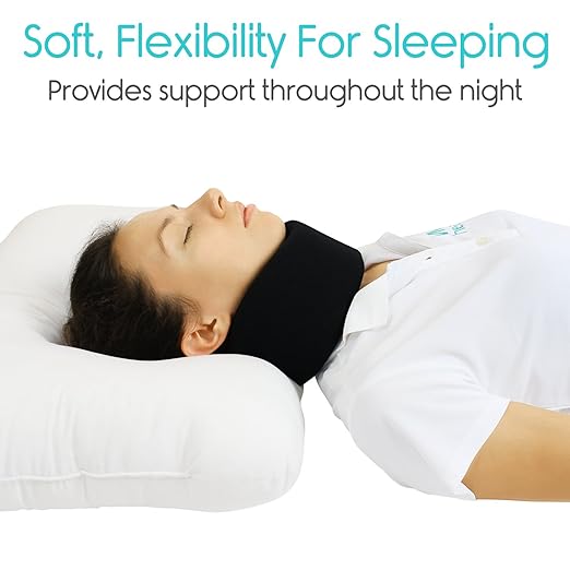 Vive Cervical Collar Neck Brace for Neck Pain and Support for Women & Men - Soft Foam Brace for Pain Relief - Comfortable Corrector Wrap for Posture, Sleeping, Radiculopathy, & Spine (Black, 4 inch)