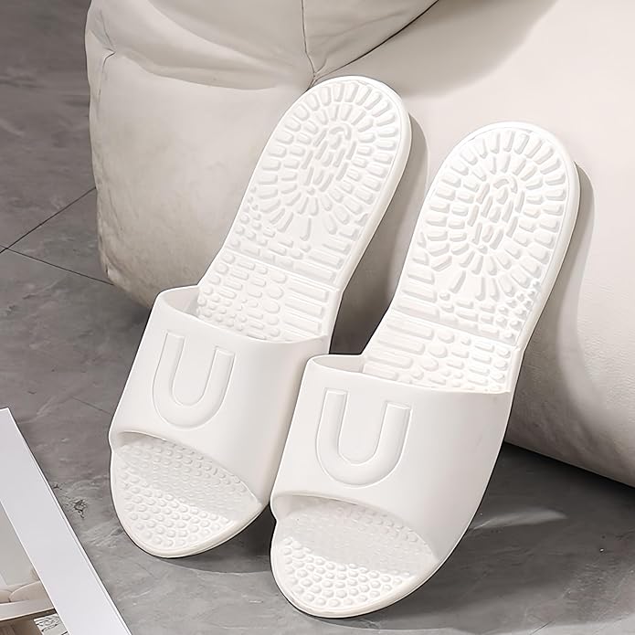 Shower Shoes Travel Foldable Portable Non Slip Slippers for Hotel Guests Swimming Spa Unisex Men Women Lightweight EVA Bathroom Slides Quick Drying Water Resistant Footwear