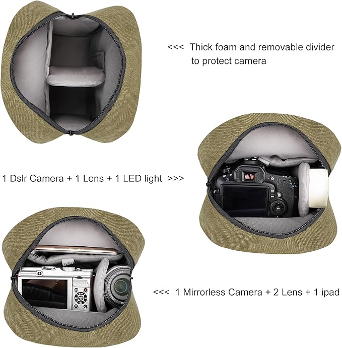 TULLIO Small Camera Bag, Lightweight Camera Sling Bag Waterproof DSLR/Mirrorless Crossbody Case with Rain Cover Everyday Shoulder Photgraphy Bag for Photographers