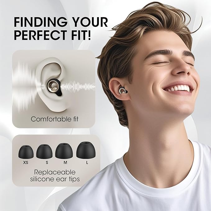 Ear Plugs for Sleeping Noise Cancelling, Soft Ear Plugs for Concert, 45dB Reusable for Noise Reduction with 8 Ear Tips, Silicone Hearing Protection Earplugs for Sleep, Work(Graphite)