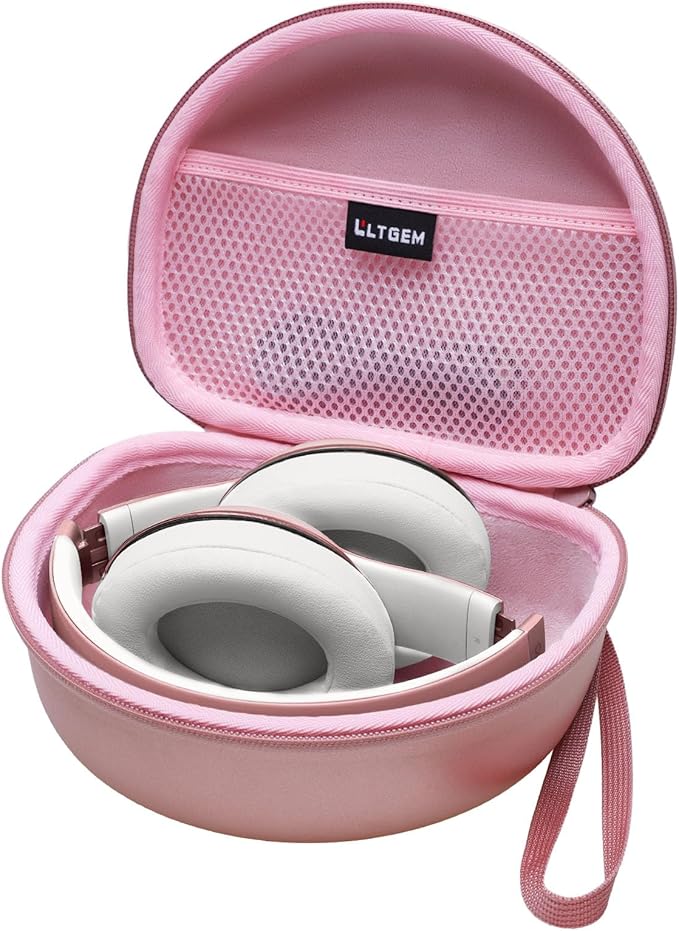 Headphone Case Compatible with Beats Studio Pro/Solo 4 / Studio 3 / Solo 3 / Picun B8 / BERIBES/JLab JBuds Lux ANC Wireless Bluetooth Noise Cancelling Headphones, Rose Gold(Case Only)