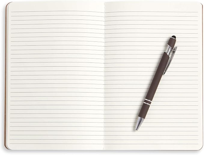Blue Summit Supplies Travel Journals, Bulk 6 Pack Journal Set with Lined Paper, Lightweight Journal with Kraft Paper Covers, 8.25” x 5.5” (21cm x 14cm), 60 Pages, Set of 6