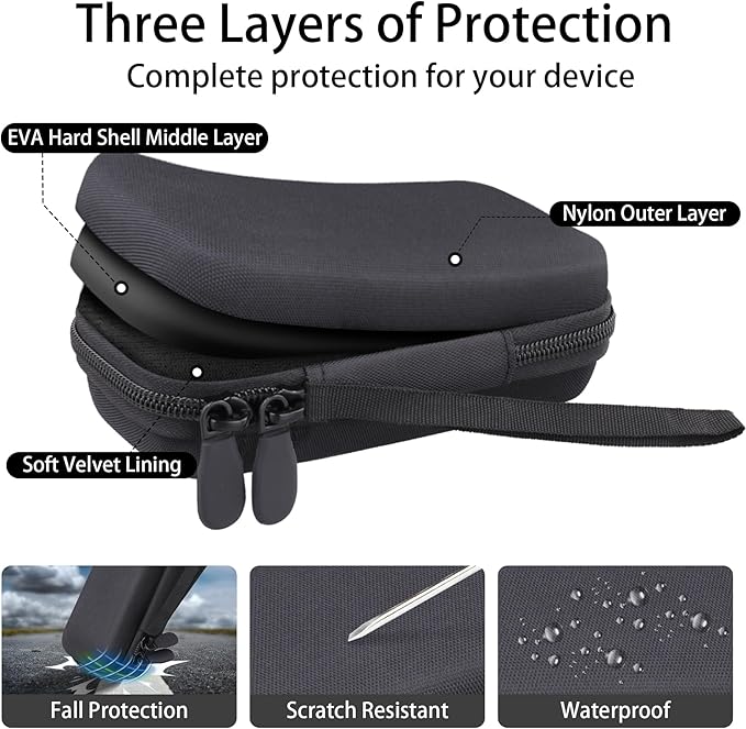 co2CREA for Anker Prime 3-in-1 Wireless Charging Station, Hard Travel Case Compatible with Anker 25W Certified Palm-Sized Foldable Charger, Case Only (Black Case)