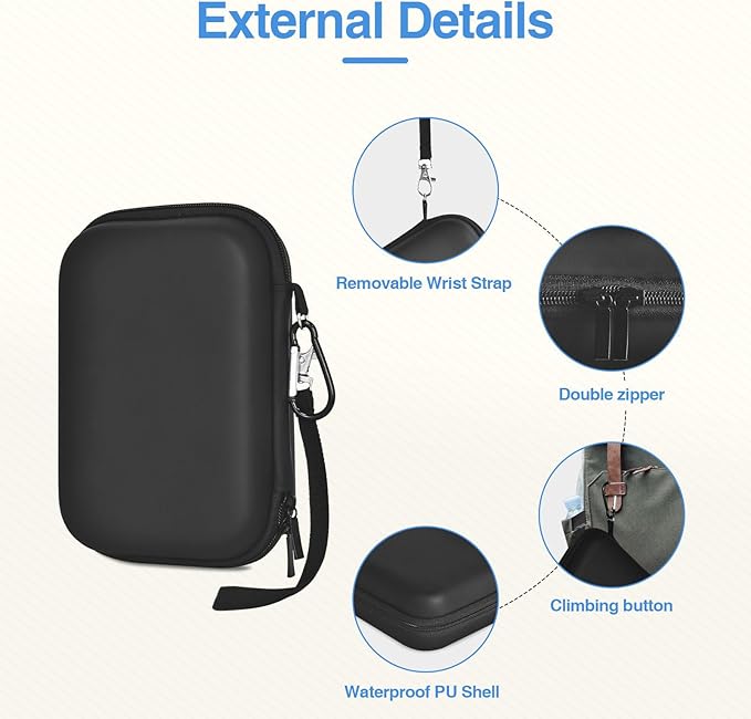 EMART Digital Camera Case, Small Camera Bag(Fit Camera Size<6"x4"x0.9") for VAHOIALD FHD 1080P/KODAK PIXPRO FZ55/CAMKORY/Lecran, Camera Carrying Case with EVA Anti-Shock Bubble(Case Only)-Black