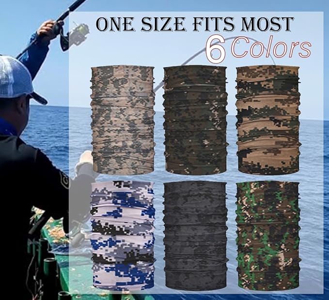 6 Pack Neck Gaiters Tube UV Face Mask Bandana Balaclava Shiesty Magic Scarf Headwear Headbands Wraps for women