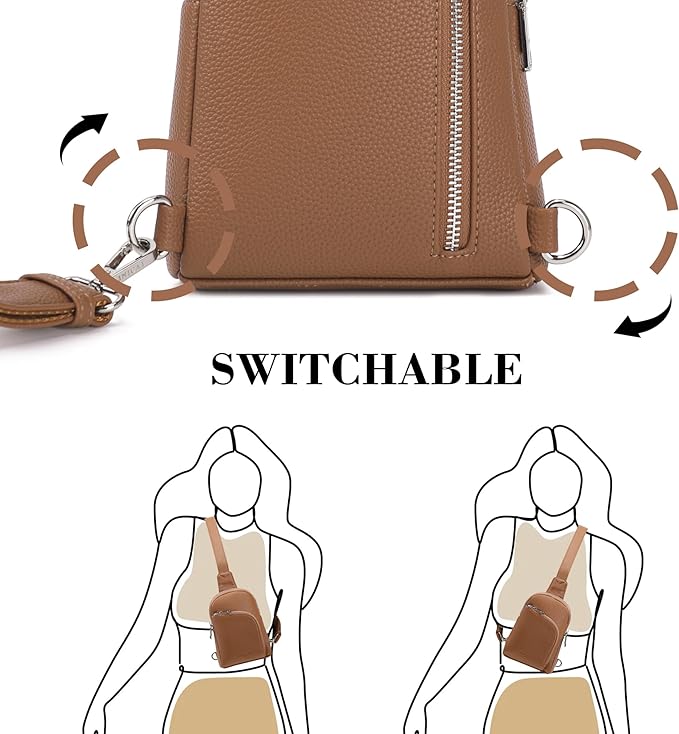INICAT RFID Blocking Sling Bag, Anti Theft Crossbody Bag for Women Compact Travel Purses Leather