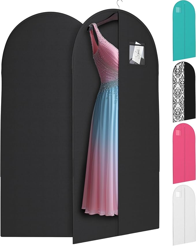 Black Suit, Dress and Gown Garment Travel Bags - 54" x 24" - with Large Window
