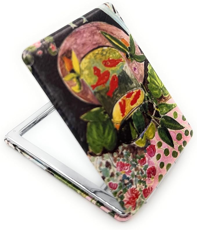 Goldfish Gift Mirrors Small Colorful Travel Mirror Magnifying Lipstick Mirror Foldable Great Great Gifts for Fauvism Art Lovers