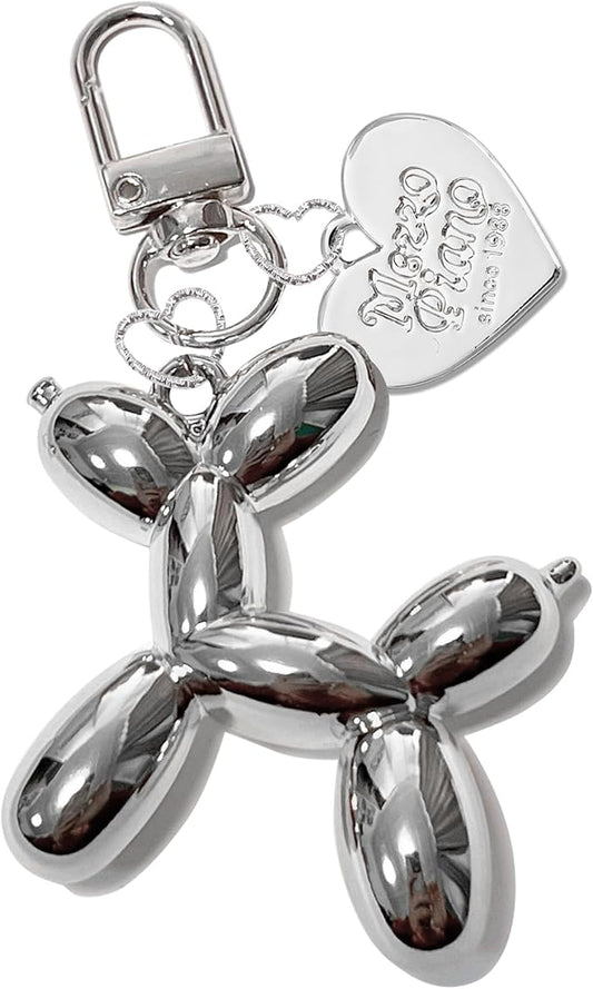 LAEKOU Jelly Balloon Dog Design Keychain for Women, Cute Girls Key Chain, Bag Charms Accessories for Car Purse Backpack