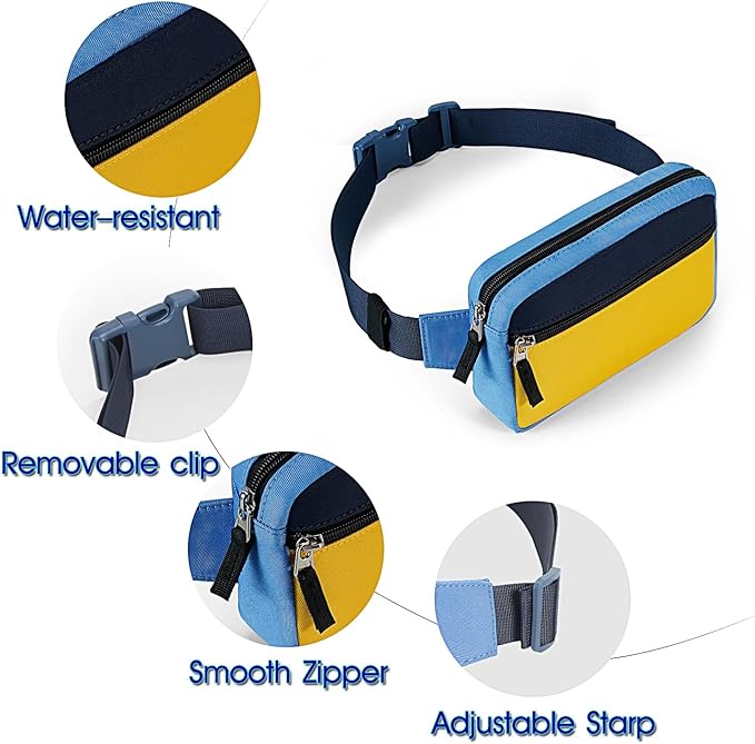 Fanny Pack Birthday Graduation Gifts for 7 8 9 10 11 12 13 Year Old Teen Girls Her Kids, Preppy Cute Trendy Stuff Colorblock Crossbody Bag Adjustable Belt Bags for Travel Essentials