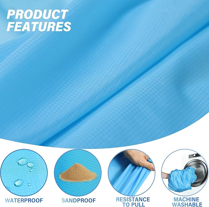 Famstar Beach Blanket Oversized Extra Large 78"X81"/10'X9',Waterproof Sandproof Beach Blanket 2-8 Adults Lightweight Durable for Travel Camping Hiking Picnic