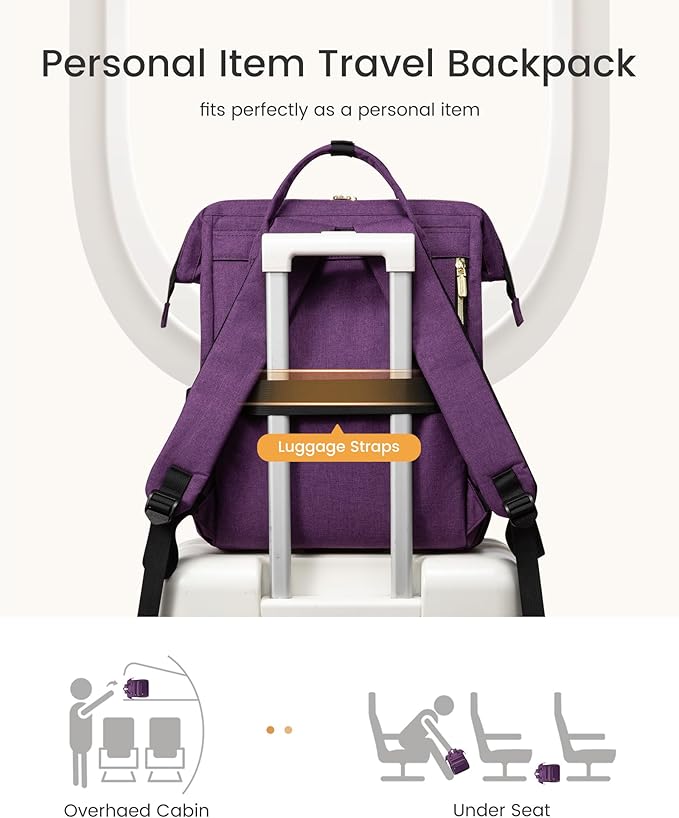 LOVEVOOK Laptop Backpack for Women with Giant Tumbler Holder Pocket,17 inch Waterproof Travel Backpack Purse Computer Laptop Bag,Large Professional Work College Nurse Teacher Backpack,Beige Apricot