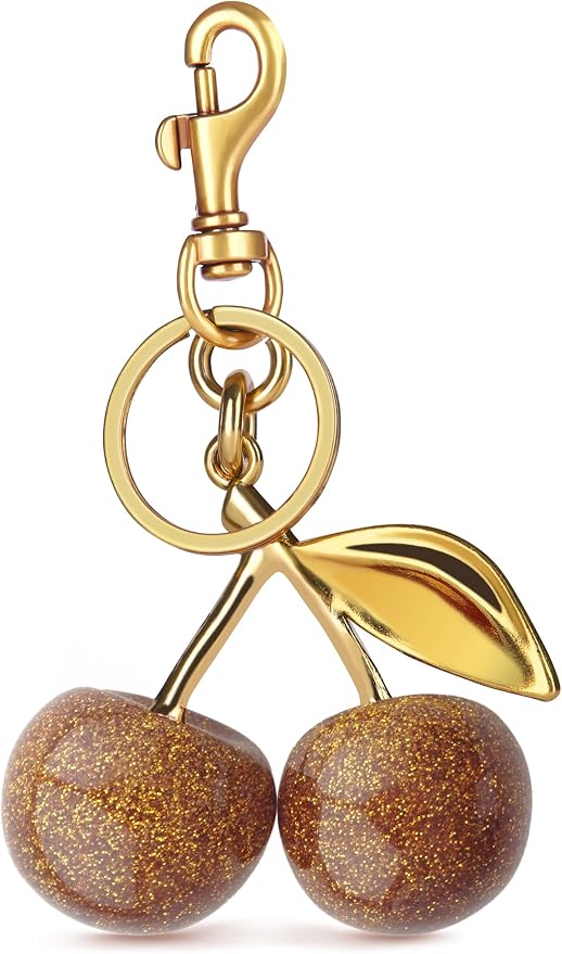 OVRUNS Cherry Bag Charm Cute Cherry Accessories Sparkling Purse Charms for Women