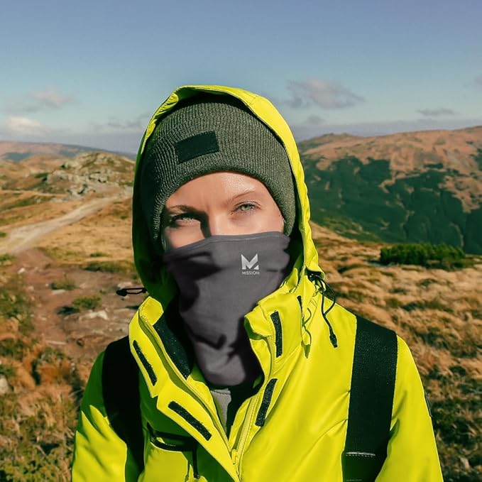MISSION Multi-Use Neck Gaiter Face Mask for Ski & Outdoors, UPF 50, Breathable Lightweight Fabric