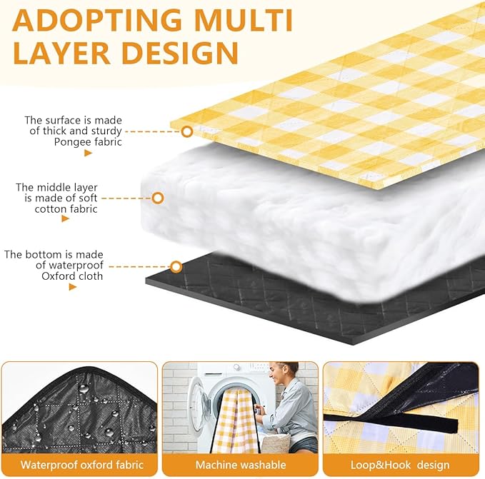 OBTANIM Extra Large Picnic Blanket 80 x 80 Inch Waterproof Foldable Beach Blankets Outdoor Picnic Mat for Camping Grass Lawn Park Music Festival Party Accessories (Yellow and White)