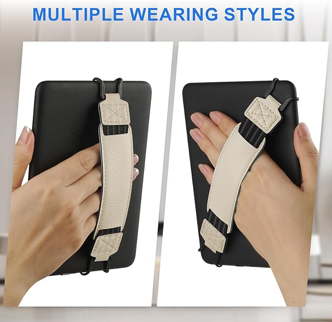 HoYiXi Universal Soft Hand Strap for 6-7 Inch eReader Tablet Compatible with Kobo/Pocketbook/Tolino/Paperwhite/Nook eReader,for 6", 6.8", 7" eReader,High Elasticity Hand Strap for Tablet,White