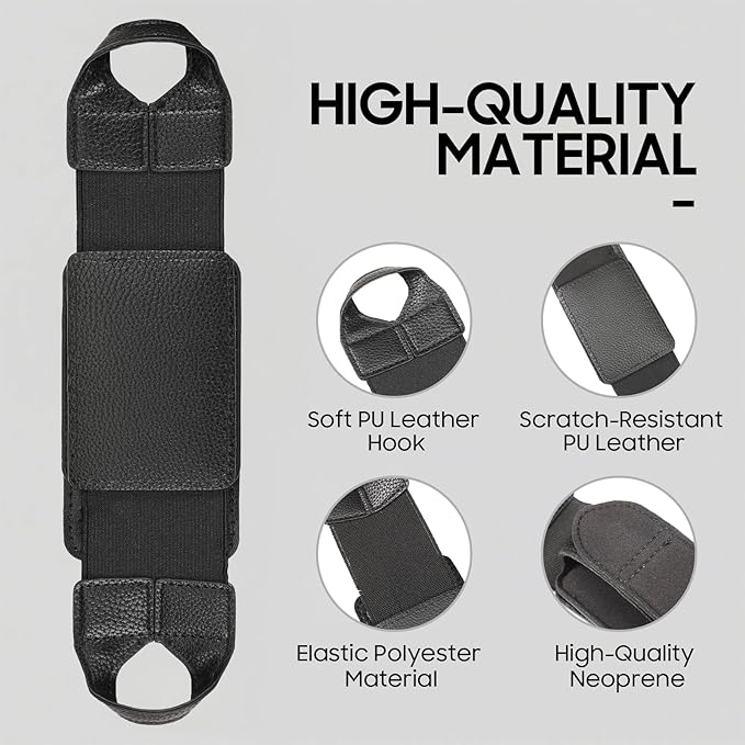 Fintie Universal Tablet Hand Strap Holder for 9-11 Inch Tablets eReaders, 360 Degrees Swivel PU Leather Secure Portable Adjustable Handle Grip for iPad, Galaxy Tab and 9-11" Tablets, Black