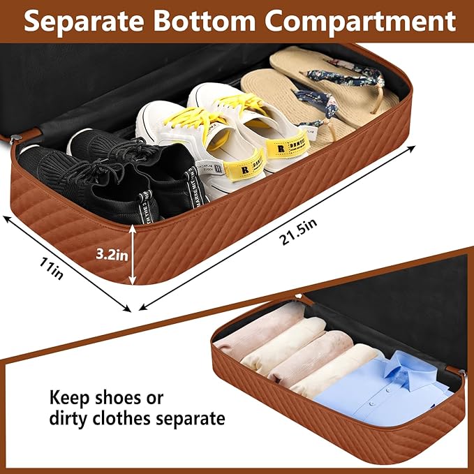 ITIEZY Weekender Overnight Bag for Women - Large Travel Duffel Bag with Shoe Compartment, Gym Duffel Bag Hospital Bag Carry On Tote Bags for Airplanes with Crossbody Bag Toiletry Bag 3Pcs Set
