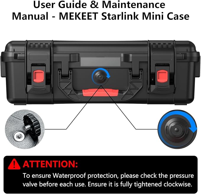 Starlink Mini Case, Waterproof Hard case Fits Star Link Mini Dish, Portable Shoulder Dual Carry Options with Precision Cut Foam For Starlink Accessories,Ideal for Travel and Camping