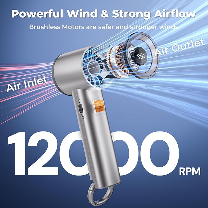 Portable Handheld Turbo Fan for Outdoor - 5000mah Mini Handheld Personal Pocket Fan for Powerful Airflow Wind - 20hrs,100 Speeds Adjustable - Digital Display,Gifts for Travel,Outdoor Activites,Camping