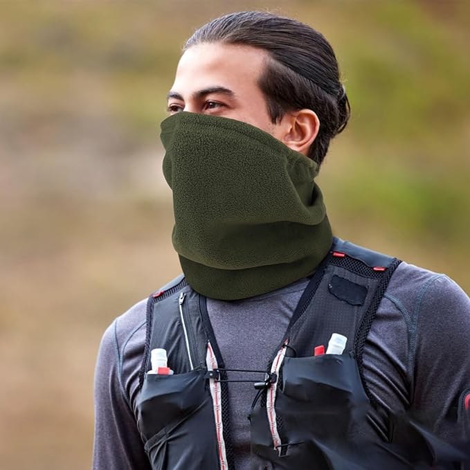 12 Pieces Fleece Neck Warmer For Men Women Winter Neck Gaiter Windproof Face Covering