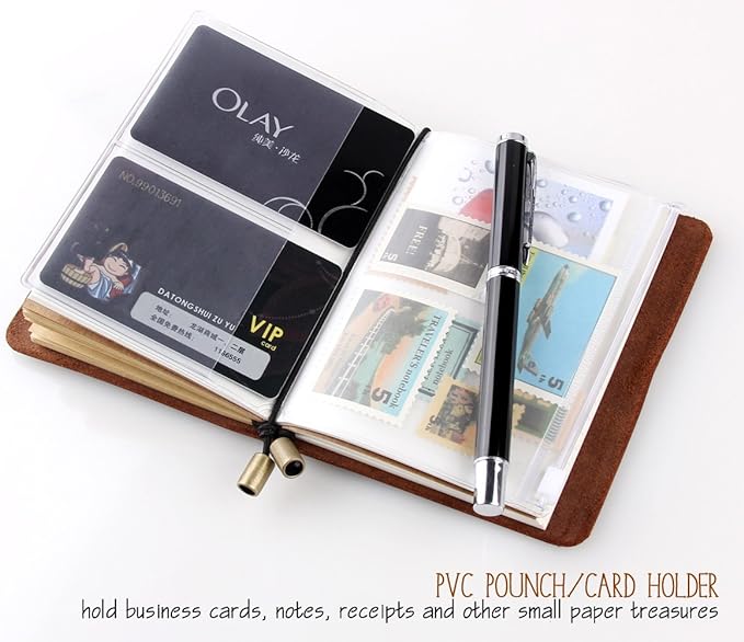 Robrasim Refillable Handmade Travelers Notebook, Leather Travel Journal Notebook for Men & Women, Perfect for Writing, Gifts, Travelers, Small Size 5.2" x 4" Inches - Coffee