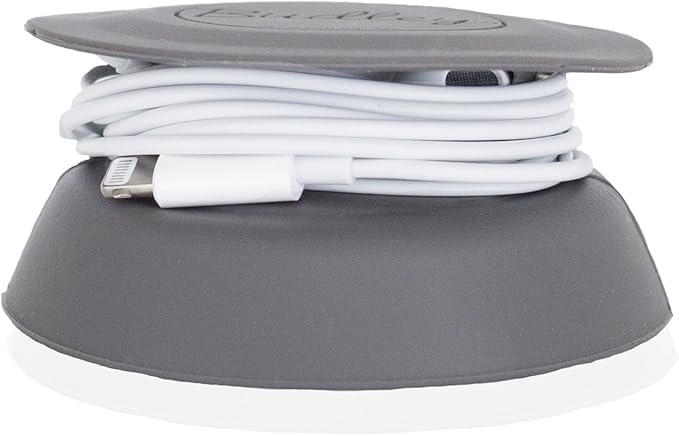 Budley - Tangle-Free Earphone/Earbud Case Compact Storage System, Silicone (Gray, Set of 1)