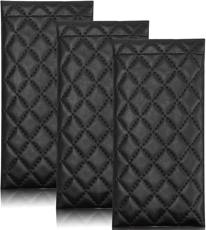 TRIUMPH VISION Squeeze Leather Sunglasses Pouch - 3 Pack Glasses Case Soft Eyeglass Sleeve Pouch Holder