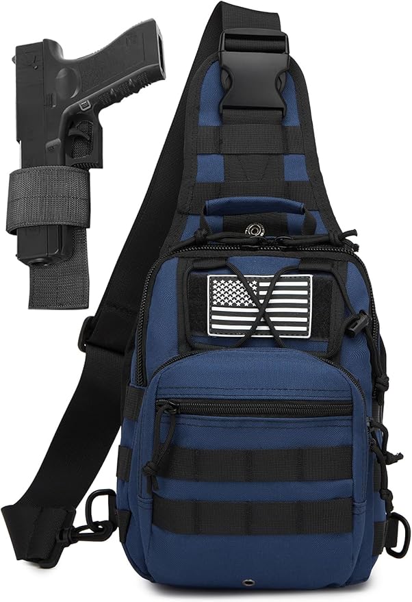 Small Tactical Sling Bag for Men with Holster Military EDC Shoulder Bag CCW Crossbody Bag 7 Liters