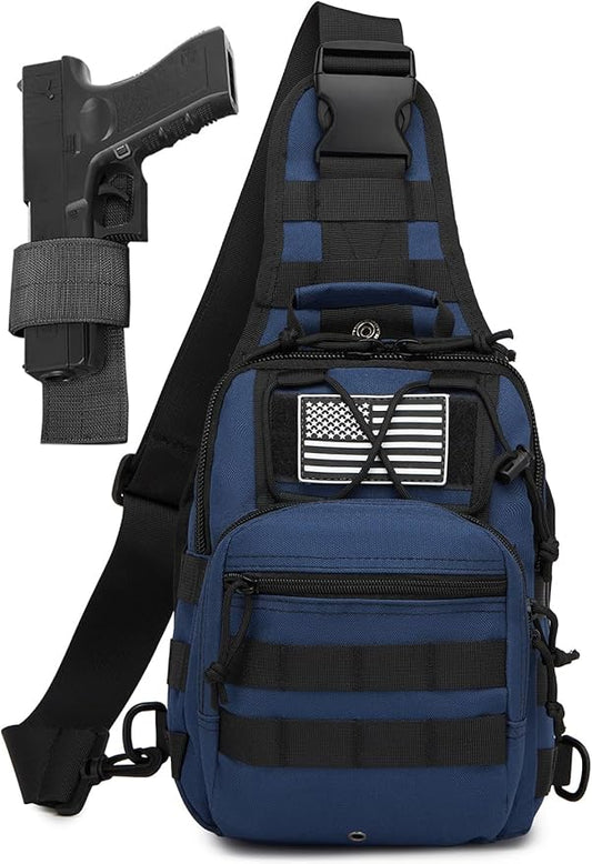 Small Tactical Sling Bag for Men with Holster Military EDC Shoulder Bag CCW Crossbody Bag 7 Liters