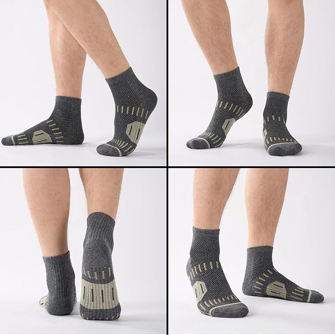 Copper Ankle Compression Socks for Men and Women(6 pairs), Breathable Arch Support Short Running Socks