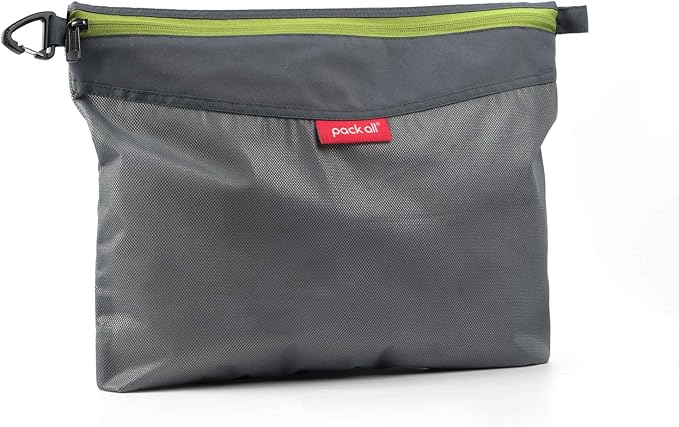 pack all Water-resistant Material Zipper Pouch, Mesh Zipper Bags for Storage, Travel, Office (Gray, Large)