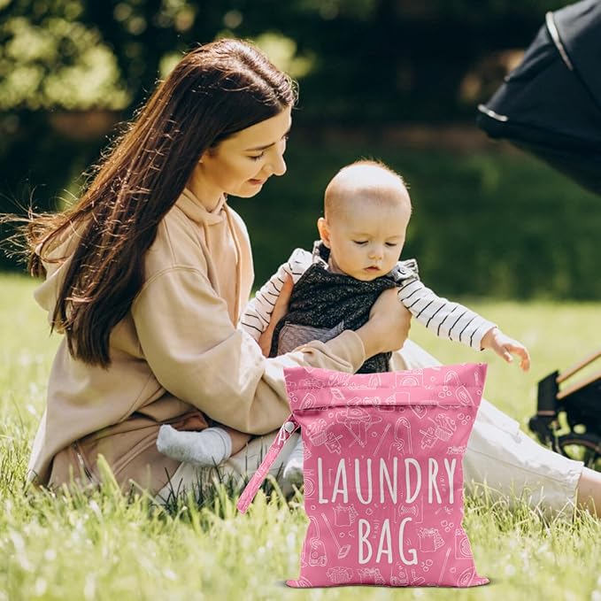 Wet Laundry Dry Bags for Diaper Waterproof Swimsuit Washable Reusable Bag for Beach Diapers Dirty Yoga Gym Clothes Plant Gifts for Men Women Baby Friend