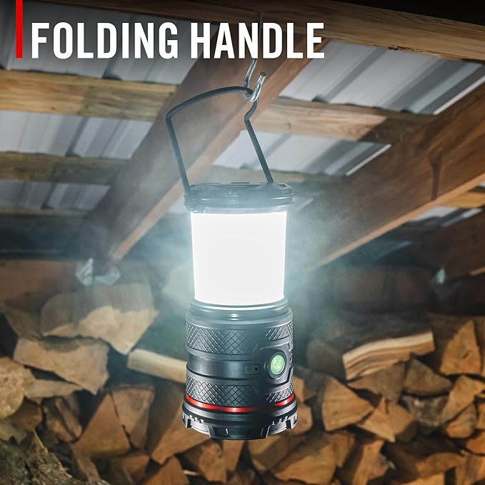 Coast EAL35R 1000 Lumen Voice-Controlled LED Emergency & Camping Area Lantern with Warm, Cool White, Day, Red & Red Flashing Mode, Power Bank Functionality - Forest