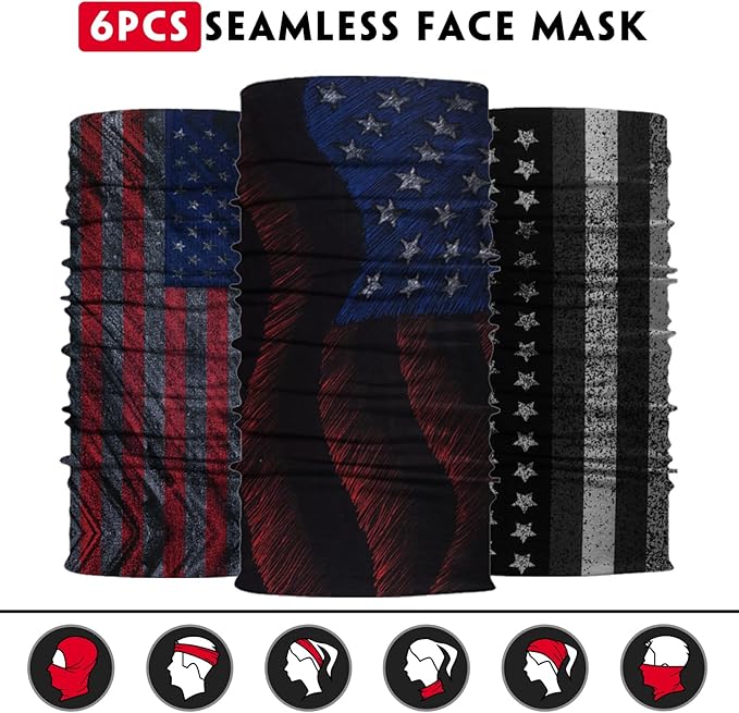 Neck Gaiter for Men Women Headwear Bandana Head Wrap Face Scarf Mask Cover Warmer Balaclava-Seamless & Versatile
