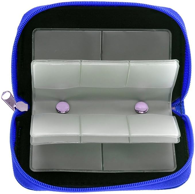 Memory Card Case - Carrying Case Suitable for Micro SD, Mini SD and 4X CF, Card Holder Bag Wallet for Media Storage Organization (Blue)