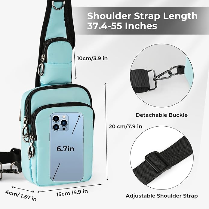 BROADREAM Sling Bag, Crossbody Bag with Anti-Theft Lock Zipper, RFID Blocking & Water Resistant for Travel Work Sport