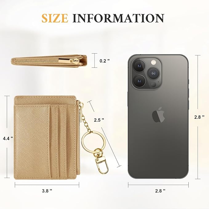 Sodsay Card Case Slim Front Pocket Wallet for Women Credit Card Holder with Keychain | Slim, Credit Card Holder, Front Pocket, with Keychain | Slim