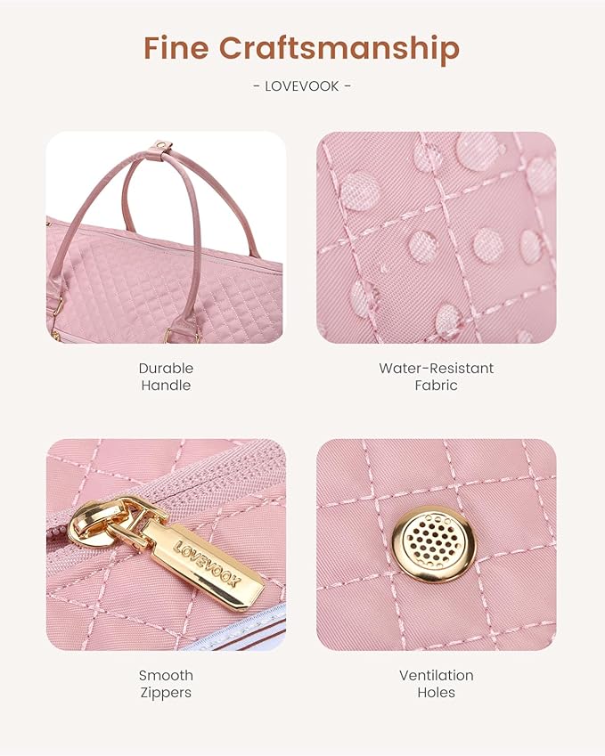 LOVEVOOK Convertible Garment Bag for Travel with Shoe Pouch, Carry On Garment Duffel Bag with Toiletry Bag, 2 in 1 Hanging Suitcase Suit Bag, Weekender Bag for Women Travel, Wedding, Pink