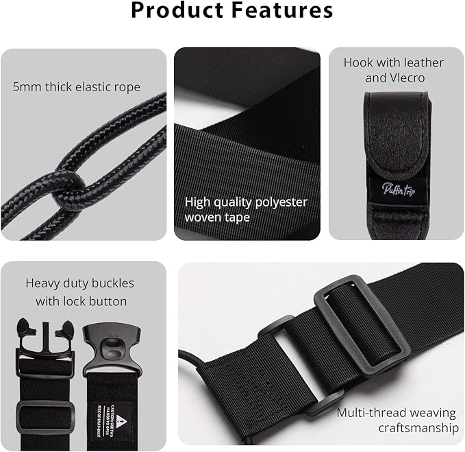 Luggage Straps 3 PCS for Suitcases, Connector Strap with Heavy Duty Lockable Buckle Connect 2 Suitcases, a Luggage Hook with Velcro Fixing Travel Accessories, Bags, a Bag Strap Adding a Backpack