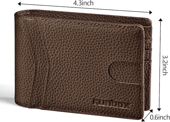 RUNBOX Wallet for Men -Slim Rfid Leather Mens Bifold Novelty Wallets 2 ID Window With Gift Box Men's Accessories | Slim