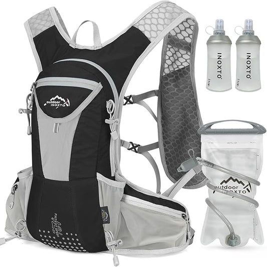 IX INOXTO Hydration Pack Backpack, Lightweight Water Backpack with 2L Hydration Bladder Daypack for Men Women,Running Hydration Vest for Trail Running Hiking Cycling Race Climbing