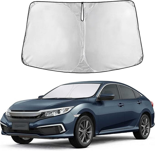 Autovir Windshield Sun Shade Fit for 2016-2019 2020 2021 Honda Civic Sunshade, Front Car Window Shades Sun Visor, Blocks UV Rays & Heat, Car Accessories
