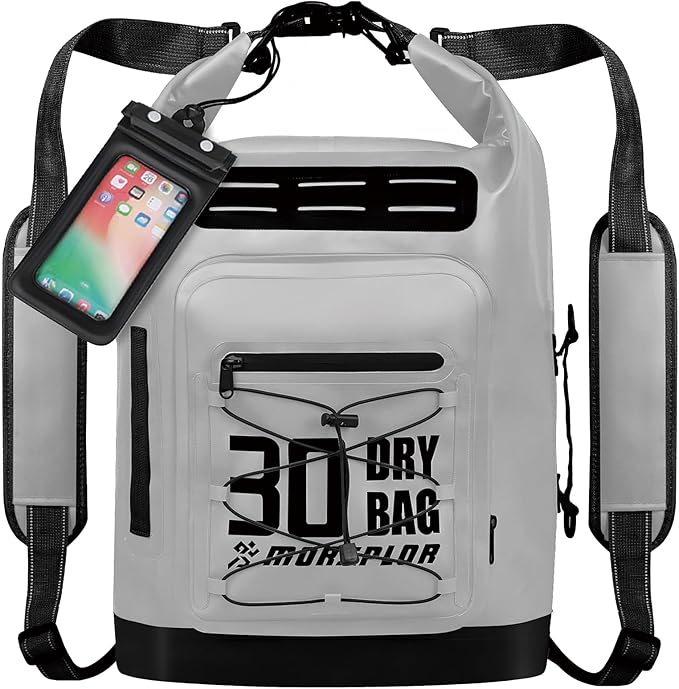MORXPLOR Dry Bag Waterproof,5L/10L/20L/30L/40L/55L Roll Top Dry Bag Backpack with WaterProof Phone Case for Swim,Kayak