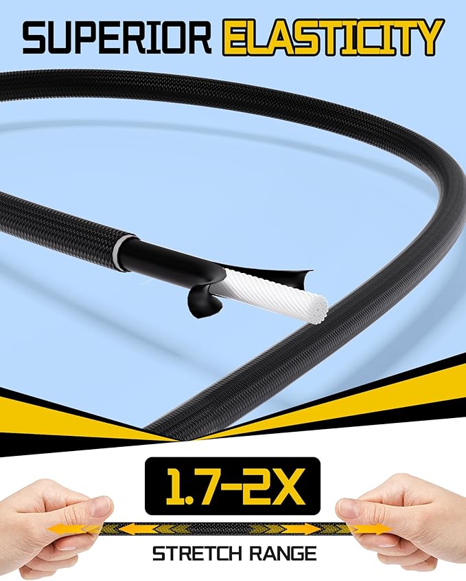 8 Pcs 60 Inch Adjustable Carabiner Bungee Cords with Hooks, Easy to Adjust from 7" to 60", Black Bungee Straps with UV-Resistance & Superior Elasticity for Cargo, Bike, Luggage, Carts, Truck, etc